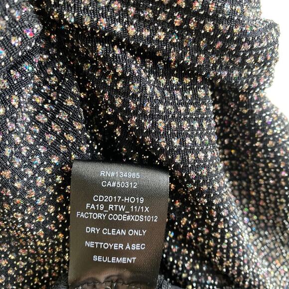 FOR LOVE & LEMONS Margaux Dress Size S Metallic Black Sparkle Bodycon Party Fun - Picture 15 of 16